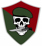 Badge of the Stoinian Foreign Legion showing the Dead Man, the Logo of the Legion.