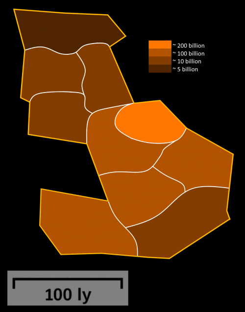 Map with the distribution of the Union's population per Mandate.